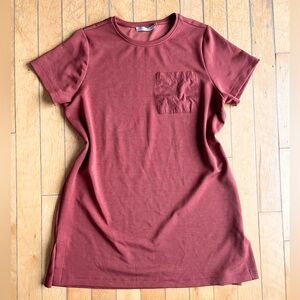 Contemporaine Patch Pocket Copper Rust Midi T-shirt Dress Size XXL